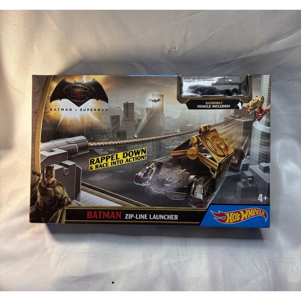 HOT WHEELS BATMAN ZIP LINE LAUNCHER NEW SEALED BOX